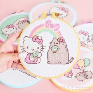Stitch & Story Hello Kitty x Pusheen Sweet Treats Cross Stitch Kit